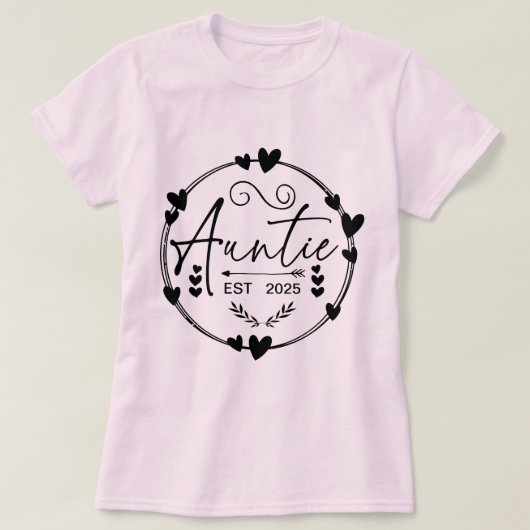 Tante Est 2025 Zwangerschapsaankondiging Tante Fun T-shirt (Design voorkant)