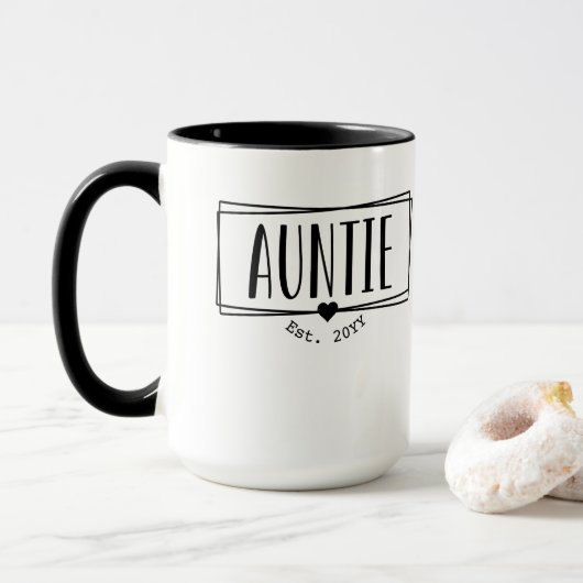 tante Est. Aangepaste tante nieuwe tante cadeautje Mok (Met donut)
