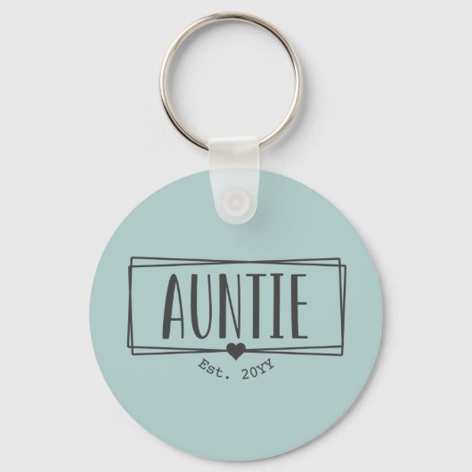 tante Est. Aangepaste tante nieuwe tante cadeautje Sleutelhanger (Voorkant)