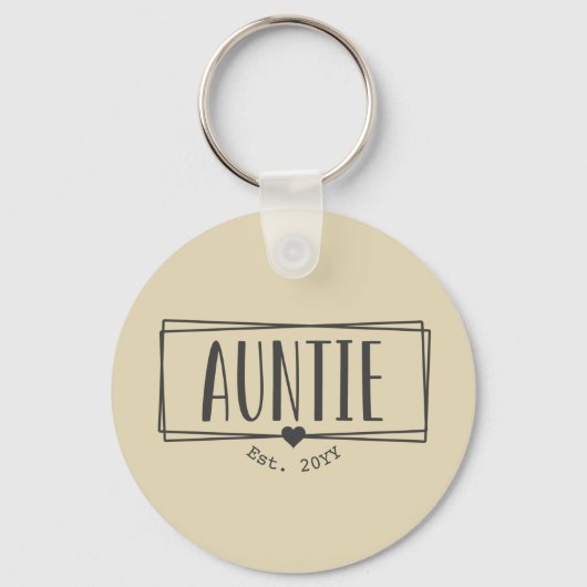tante Est. Aangepaste tante nieuwe tante cadeautje Sleutelhanger (Voorkant)