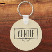 tante Est. Aangepaste tante nieuwe tante cadeautje Sleutelhanger (Voorkant)