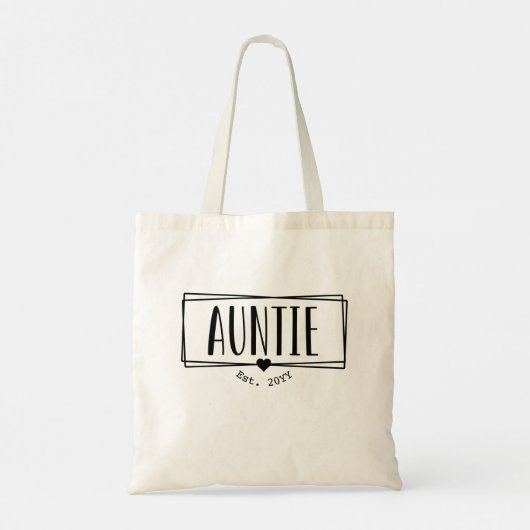 tante Est. Aangepaste tante nieuwe tante cadeautje Tote Bag (Achterkant)