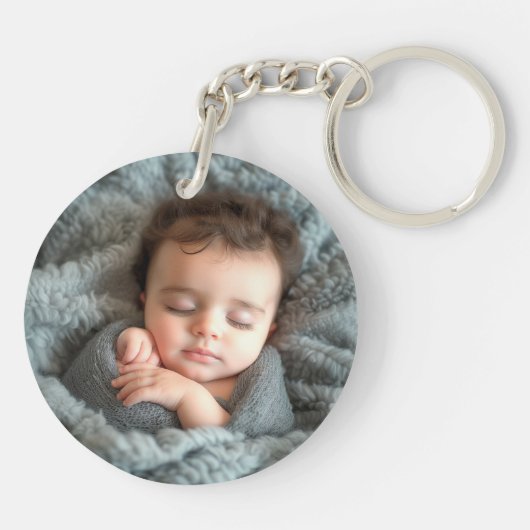 Tante Est jaar handgeschreven script hart foto Sleutelhanger (Achterkant)