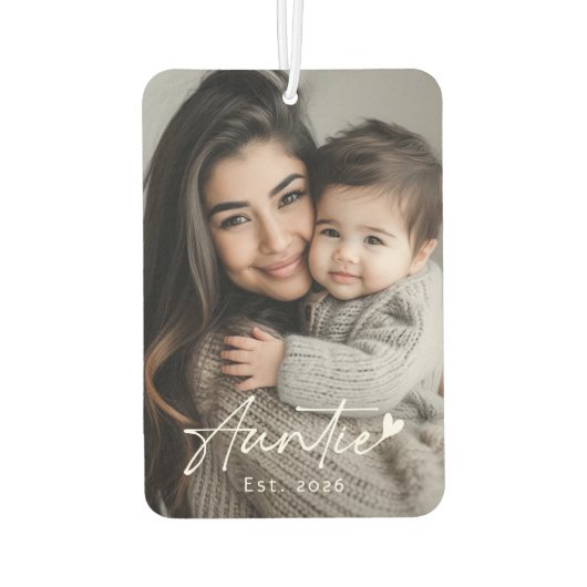 Tante Est jaar handgeschreven script hart Luchtverfrisser (Achterkant)