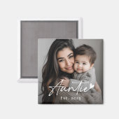 Tante Est jaar handgeschreven script hart Magneet (Voorkant / Achterkant)