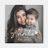 Tante Est jaar handgeschreven script hart Magneet (Voorkant)