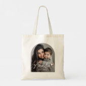 Tante Est jaar handgeschreven script hart Tote Bag (Achterkant)
