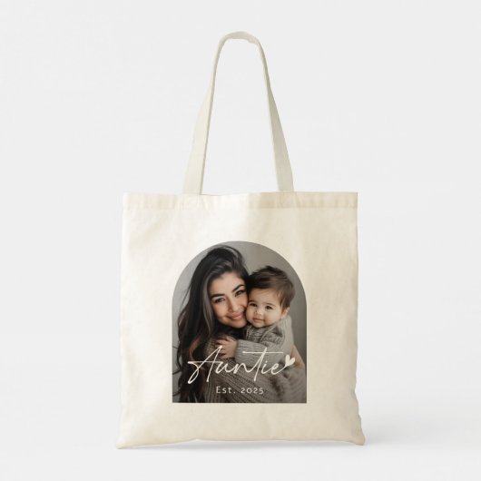 Tante Est jaar handgeschreven script hart Tote Bag (Achterkant)