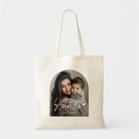 Tante Est jaar handgeschreven script hart Tote Bag (Voorkant)