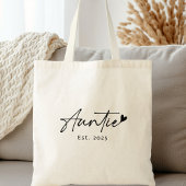 Tante Est jaar handgeschreven script hart Tote Bag