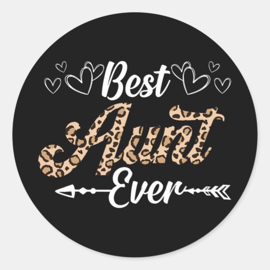 Tante Ever Leopard Style Shirt voor tante Ronde Sticker (Voorkant)