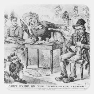 Tante Evins op de Temperance 'Stump' Vierkante Sticker