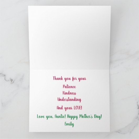 Tante Extraordinaire BAE Liefde Pioenrozen Elegant Kaart (Binnen)