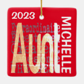 Tante Extraordinaire CUSTOM Keramisch Ornament (Achterkant)