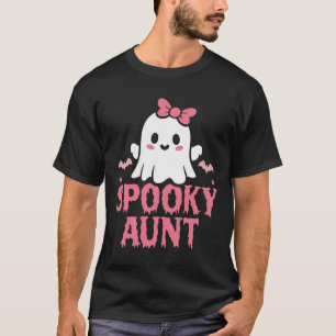 Tante Familie Schattige Roze Witte Geest Boo Hallo T-shirt
