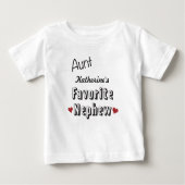 Tante favoriete Nephew Baby T-Shirt gepersonalisee (Voorkant)