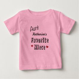 Tante favoriete nichtje Baby T-Shirt op maat
