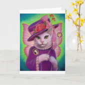 Tante Fee Kitty Kaart (Gele Bloem)