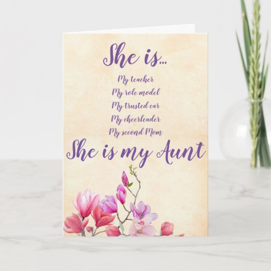 Tante Flowers Verjaardag Kaart (Voorkant)