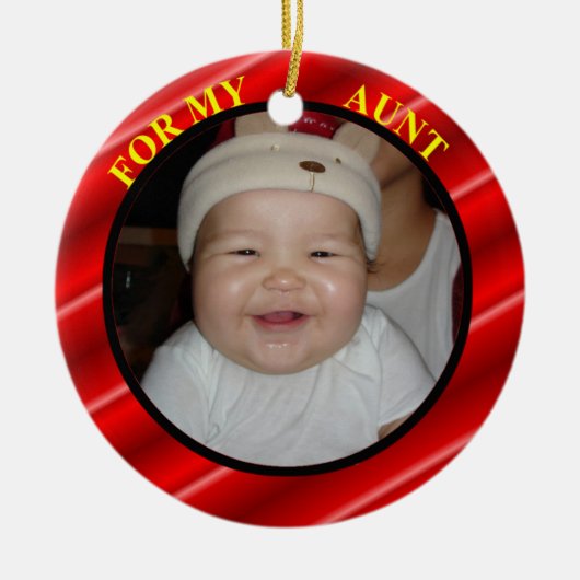 Tante foto-cadeau-Label en -versiering Keramisch Ornament (Voorkant)