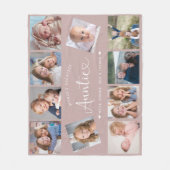Tante Foto Collage Script Cute Hart Modern Fleece Deken (Voorkant)
