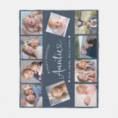 Tante Foto Collage Script Cute Hart Modern Fleece Deken (Voorkant)