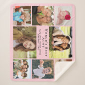 Tante fotocollage roze sherpa deken (Voorkant)
