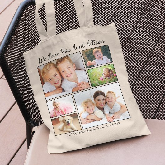 Tante foto's gepersonaliseerd tote bag
