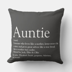 Tante Fun Tante Tante Definitie Modern Grijs Kussen