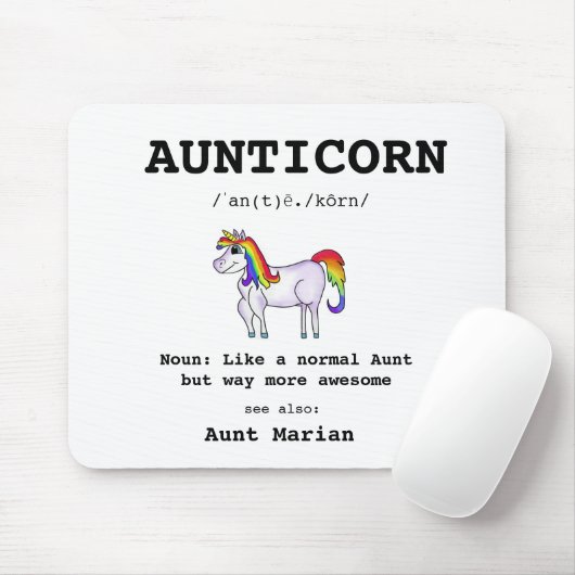 Tante Funny Definition Aunticorn Best tante Ever Muismat (Met muis)