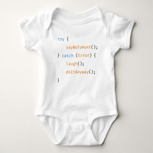 Tante Funny Developer Baby Code Gezegde Romper (Voorkant)