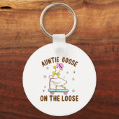 Tante Gans Op Hol Funny Verjaardag Matching Sleutelhanger (Voorkant)