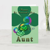 Tante gelukkige klaver Shamrock clover St. Patrick Bedankkaart (Voorkant)