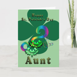 Tante gelukkige klaver Shamrock clover St. Patrick Bedankkaart