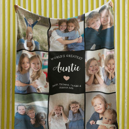 Tante Gepersonaliseerde Fotocollage Modern Fleece Deken