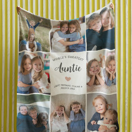 Tante Gepersonaliseerde Fotocollage Modern Fleece Deken