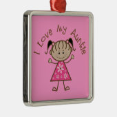 Tante Gift I Love My Auntie Keepomwille Cadeft Metalen Ornament (Rechts)