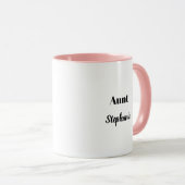 Tante Giften Aangepaste naam Roze Zwart Witte Stem Mok (Voorkant rechts)