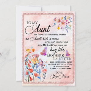 Tante Gifts   Brief aan mijn tante Love van Niece Feestdagenkaart