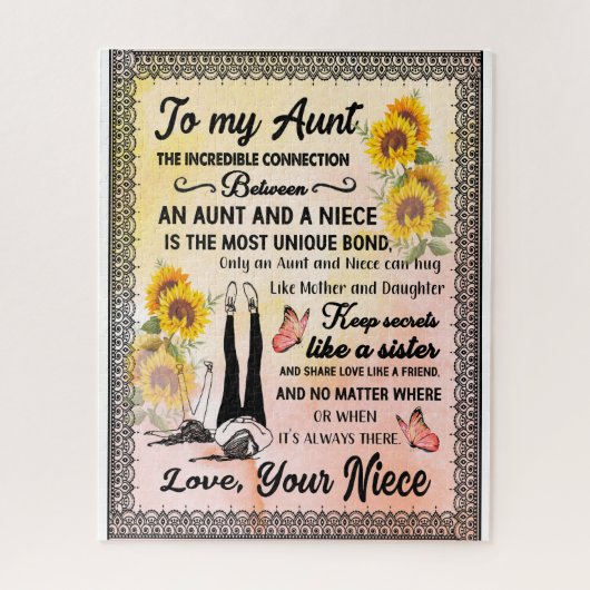 Tante Gifts | Brief aan mijn tante Love van Niece Legpuzzel (Verticaal)