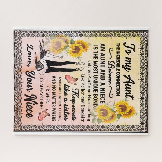 Tante Gifts | Brief aan mijn tante Love van Niece Legpuzzel (Horizontaal)