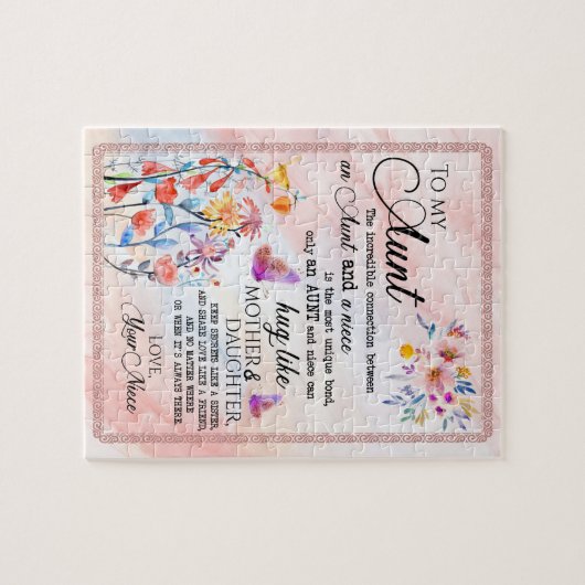 Tante Gifts | Brief aan mijn tante Love van Niece Legpuzzel (Horizontaal)