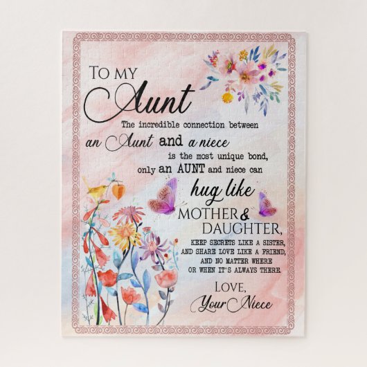 Tante Gifts | Brief aan mijn tante Love van Niece Legpuzzel (Verticaal)