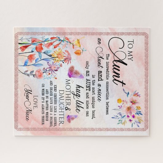 Tante Gifts | Brief aan mijn tante Love van Niece Legpuzzel (Horizontaal)