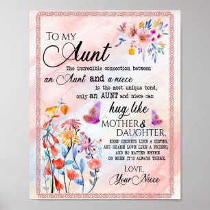 Tante Gifts   Brief aan mijn tante Love van Niece Poster