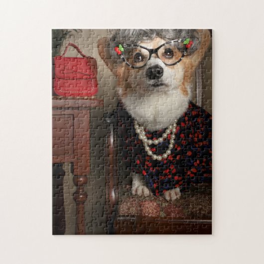 Tante Gussy corgi puzzle Legpuzzel (Verticaal)