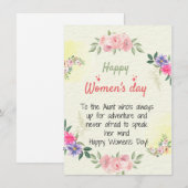 Tante - Happy Women's Day Wenskaart Feestdagenkaart (Voorkant / Achterkant)