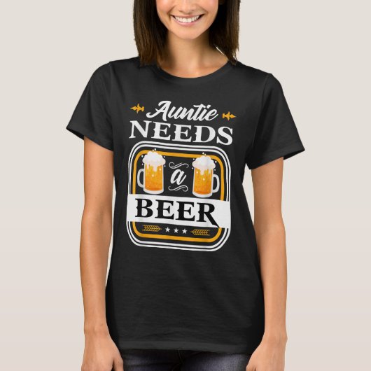 Tante heeft een bierbruid en bruidegom drinker bie t-shirt (Voorkant)