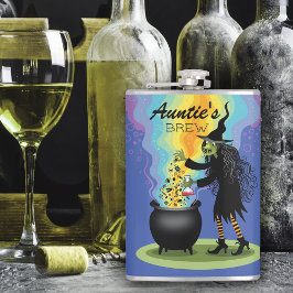 Tante heks mengen magische brouwsel heupfles