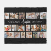 Tante-herdenking 18 foto-collage fleece deken (Voorkant (Horizontaal))